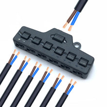 Load image into Gallery viewer, 1 In 6 Out Line Splitter Quick Connect Low Voltage Wire Splitter Distribution Block For Lighting Led Strip Connection Terminal
