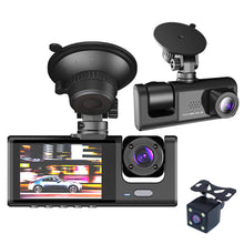 Load image into Gallery viewer, 3 in 1 FHD 1080P Car Video Recorder 3 Camera Car DVR Dashcam Rear View Camera with Rear lens Night Vision
