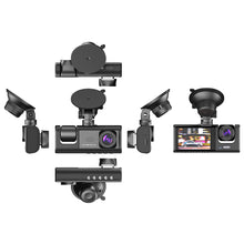 Load image into Gallery viewer, 3 in 1 FHD 1080P Car Video Recorder 3 Camera Car DVR Dashcam Rear View Camera with Rear lens Night Vision
