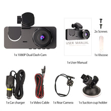 Load image into Gallery viewer, 3-Lens 1080P 2.0inch Car DVR HDInside Vehicle Dash CamThree Way Camera DVRs Recorder Video Registrator Dashcam Camcorder

