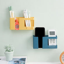 Load image into Gallery viewer, Wall-mounted Storage Box Punch-free Mobile Phone Charging Holder Remote Control Organizer Multifunction Wall Debris Rack Bedside Container
