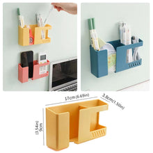 Load image into Gallery viewer, Wall-mounted Storage Box Punch-free Mobile Phone Charging Holder Remote Control Organizer Multifunction Wall Debris Rack Bedside Container
