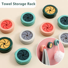 Load image into Gallery viewer, Circular Towel Storage Rack Adhesive Towel Holder Wash Cloth Clip Free Punch Wall Hanger Storage Bathroom Organizer Kitchen Accessories

