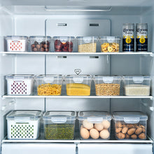 Load image into Gallery viewer, Refrigerator Storage Box Square Sealed Box With Drain Basket Fridge Organizer Food Container Fresh Vegetable Box Durable Kitchen Fresh-keeping Box
