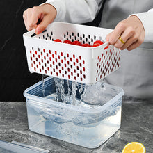 Load image into Gallery viewer, Refrigerator Storage Box Square Sealed Box With Drain Basket Fridge Organizer Food Container Fresh Vegetable Box Durable Kitchen Fresh-keeping Box
