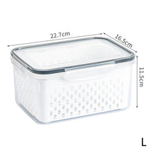 Load image into Gallery viewer, Refrigerator Storage Box Square Sealed Box With Drain Basket Fridge Organizer Food Container Fresh Vegetable Box Durable Kitchen Fresh-keeping Box
