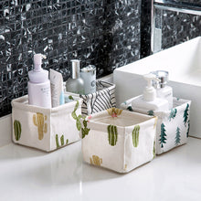 Load image into Gallery viewer, Desktop Storage Box Cotton Linen Fabric Sundries Storage Boxes Foldable Office Stationery Storage Basket CosmeticOrganizer
