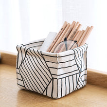 Load image into Gallery viewer, Desktop Storage Box Cotton Linen Fabric Sundries Storage Boxes Foldable Office Stationery Storage Basket CosmeticOrganizer
