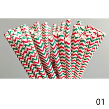 Load image into Gallery viewer, 25Pcs Christmas Paper Straws Disposable Biodegradable Drinking Straw Snowflake Xmas Tree Decoration for New Year Wedding Birthday Party Event Supplies
