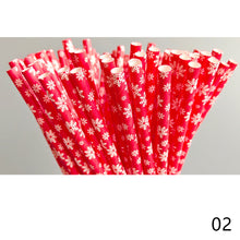 Load image into Gallery viewer, 25Pcs Christmas Paper Straws Disposable Biodegradable Drinking Straw Snowflake Xmas Tree Decoration for New Year Wedding Birthday Party Event Supplies
