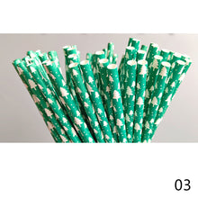Load image into Gallery viewer, 25Pcs Christmas Paper Straws Disposable Biodegradable Drinking Straw Snowflake Xmas Tree Decoration for New Year Wedding Birthday Party Event Supplies
