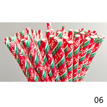 Load image into Gallery viewer, 25Pcs Christmas Paper Straws Disposable Biodegradable Drinking Straw Snowflake Xmas Tree Decoration for New Year Wedding Birthday Party Event Supplies
