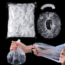Load image into Gallery viewer, 100pcs Disposable Food Cover Elastic Food Lids Plastic Wrap For Fruit Bowl Cups Kitchen Storage Fresh Keeping Saver Bag Dustproof Leftovers Covers Shower Cap
