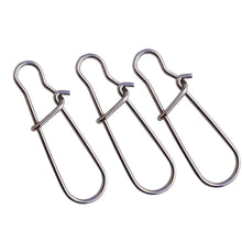 Load image into Gallery viewer, 100pcs Stainless Steel Fishing Connector Fast Clip Lock Snap Swivel Solid Rings Safety Snaps Fishing Hook Tool Snap
