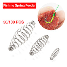 Load image into Gallery viewer, 50/100pcs Fishing Spring Feeder Cage Carp Hair Rig Combi Rigs Floating Feeder Accessory Stops S M L Carp Fishing Tackle
