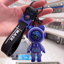 Load image into Gallery viewer, Cute Cartoon Lightning Bear Keychain Astronaut Bear Doll Keyring Bag Pendant Couple Car Keyholder Creative Bag Charm Accessories
