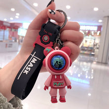Load image into Gallery viewer, Cute Cartoon Lightning Bear Keychain Astronaut Bear Doll Keyring Bag Pendant Couple Car Keyholder Creative Bag Charm Accessories
