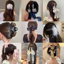 Load image into Gallery viewer, Personalized Korean Super Fairy Mesh Flower Feather Clip Fashionable Clamp Back Head Plate Hair Shark Hairpin Apparel Accessories
