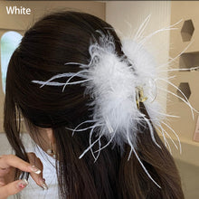 Load image into Gallery viewer, Personalized Korean Super Fairy Mesh Flower Feather Clip Fashionable Clamp Back Head Plate Hair Shark Hairpin Apparel Accessories
