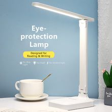 Load image into Gallery viewer, USB Rechargeable Table Lamp Eyes Protection Touch Dimmable LED Light Student Dormitory Bedroom Reading Desk Lamp
