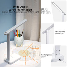 Load image into Gallery viewer, USB Rechargeable Table Lamp Eyes Protection Touch Dimmable LED Light Student Dormitory Bedroom Reading Desk Lamp
