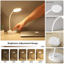Load image into Gallery viewer, USB Rechargeable Table Lamp Eyes Protection Touch Dimmable LED Light Student Dormitory Bedroom Reading Desk Lamp
