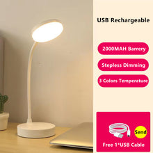Load image into Gallery viewer, USB Rechargeable Table Lamp Eyes Protection Touch Dimmable LED Light Student Dormitory Bedroom Reading Desk Lamp
