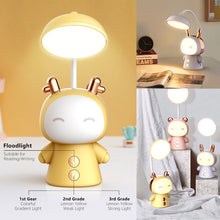 Load image into Gallery viewer, Cartoon USB Rechargeable Table Lamp Dual Light LED Lamp Student Kids Bedroom Reading Desk Lamp Night Light

