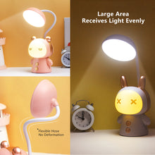 Load image into Gallery viewer, Cartoon USB Rechargeable Table Lamp Dual Light LED Lamp Student Kids Bedroom Reading Desk Lamp Night Light
