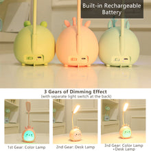 Load image into Gallery viewer, Cartoon USB Rechargeable Table Lamp Dual Light LED Lamp Student Kids Bedroom Reading Desk Lamp Night Light
