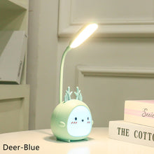 Load image into Gallery viewer, Cartoon USB Rechargeable Table Lamp Dual Light LED Lamp Student Kids Bedroom Reading Desk Lamp Night Light
