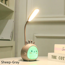 Load image into Gallery viewer, Cartoon USB Rechargeable Table Lamp Dual Light LED Lamp Student Kids Bedroom Reading Desk Lamp Night Light
