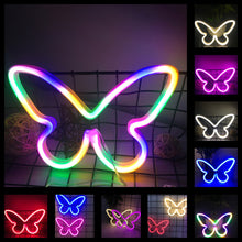 Load image into Gallery viewer, Butterfly Neon LED Light Sign Lamp Christmas Valentine's Day Neon Light Neon Signs for Room Home Decor Party Photo Prop
