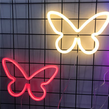 Load image into Gallery viewer, Butterfly Neon LED Light Sign Lamp Christmas Valentine's Day Neon Light Neon Signs for Room Home Decor Party Photo Prop
