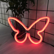 Load image into Gallery viewer, Butterfly Neon LED Light Sign Lamp Christmas Valentine's Day Neon Light Neon Signs for Room Home Decor Party Photo Prop
