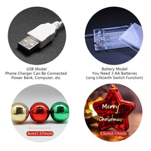 Load image into Gallery viewer, Christmas Flickering Light String Battery USB Red Green Star Ball String Lights Home Party Decor Lights Garland
