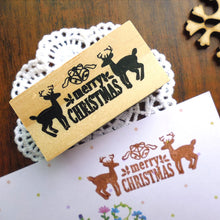 Load image into Gallery viewer, Christmas Wood Stamp Merry Christmas Stamp DIY Gift Card Journal Scrapbooking Planner Diary Stamp
