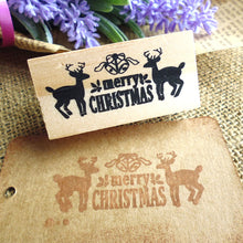 Load image into Gallery viewer, Christmas Wood Stamp Merry Christmas Stamp DIY Gift Card Journal Scrapbooking Planner Diary Stamp
