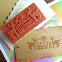 Load image into Gallery viewer, Christmas Wood Stamp Merry Christmas Stamp DIY Gift Card Journal Scrapbooking Planner Diary Stamp
