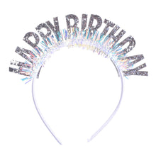 Load image into Gallery viewer, Glitter HAPPY BIRTHDAY Sequin Hair Band Birthday Party Decorations Kids Adult Girl Boy Silver Gold Blue Pink Rose Red Headbands Photograph Props
