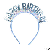 Load image into Gallery viewer, Glitter HAPPY BIRTHDAY Sequin Hair Band Birthday Party Decorations Kids Adult Girl Boy Silver Gold Blue Pink Rose Red Headbands Photograph Props
