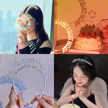Load image into Gallery viewer, Glitter HAPPY BIRTHDAY Diamond Hair Band Birthday Party Decorations Rhinestone Hairband Headband Girl Hair Accoessories

