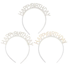 Load image into Gallery viewer, Glitter HAPPY BIRTHDAY Diamond Hair Band Birthday Party Decorations Rhinestone Hairband Headband Girl Hair Accoessories

