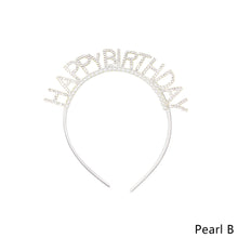 Load image into Gallery viewer, Glitter HAPPY BIRTHDAY Diamond Hair Band Birthday Party Decorations Rhinestone Hairband Headband Girl Hair Accoessories
