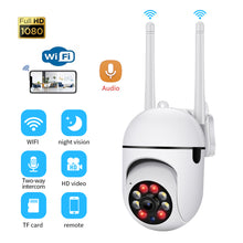 Load image into Gallery viewer, 1080P Dual Band Wireless WIFI Full Color PTZ IP Camera 360 Degree Outdoor Night Vision Surveillance Security Dome Camera
