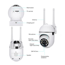 Load image into Gallery viewer, 1080P Dual Band Wireless WIFI Full Color PTZ IP Camera 360 Degree Outdoor Night Vision Surveillance Security Dome Camera
