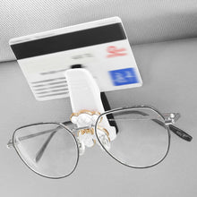 Load image into Gallery viewer, Car Eyeglass Holder Glasses Interior Storage Clip Auto Organize Car Sunglasses Holder Camellia &amp; Bear Decoration
