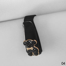 Load image into Gallery viewer, Car Eyeglass Holder Glasses Interior Storage Clip Auto Organize Car Sunglasses Holder Camellia &amp; Bear Decoration
