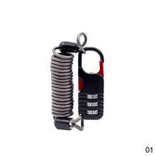 Load image into Gallery viewer, Anti Theft Motorcycle Three Digit Password Combination Safety Cable Wire Rope Helmet Lock Safety Rope Lock
