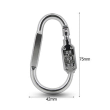 Load image into Gallery viewer, Portable Motorcycle Helmet Luggage Padlock Keychain Zinc Alloy Security 3 Combination Firm Travel Suitcase Luggage Security Password Lock Keyring
